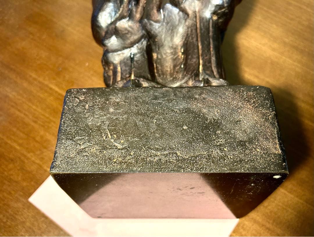 金工家 板坂辰治 銅造　聖徳太子像　共箱 置物 彫刻 彫像