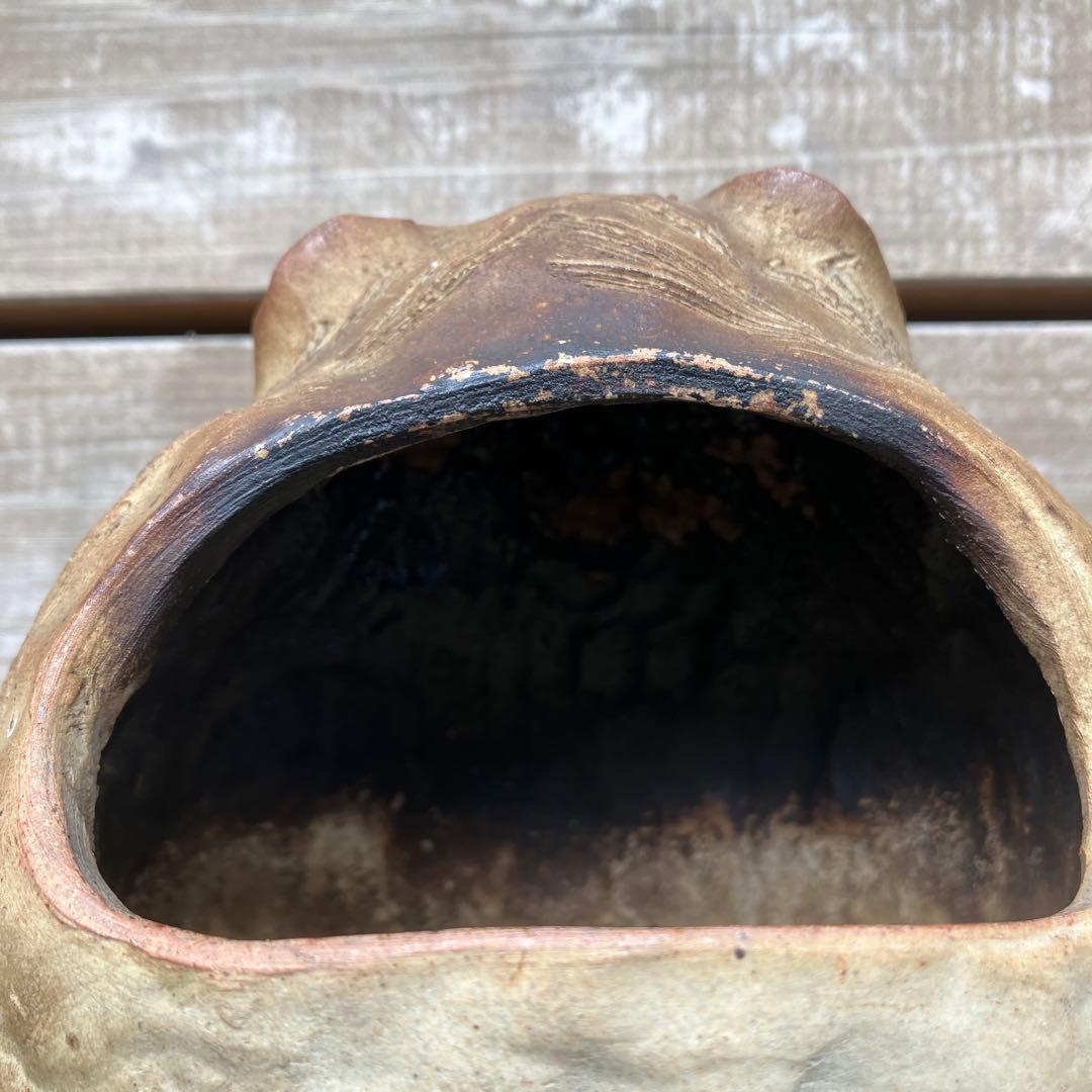 弥平次作　タヌキ 陶器 蚊遣　蚊取り線香器　アンティーク