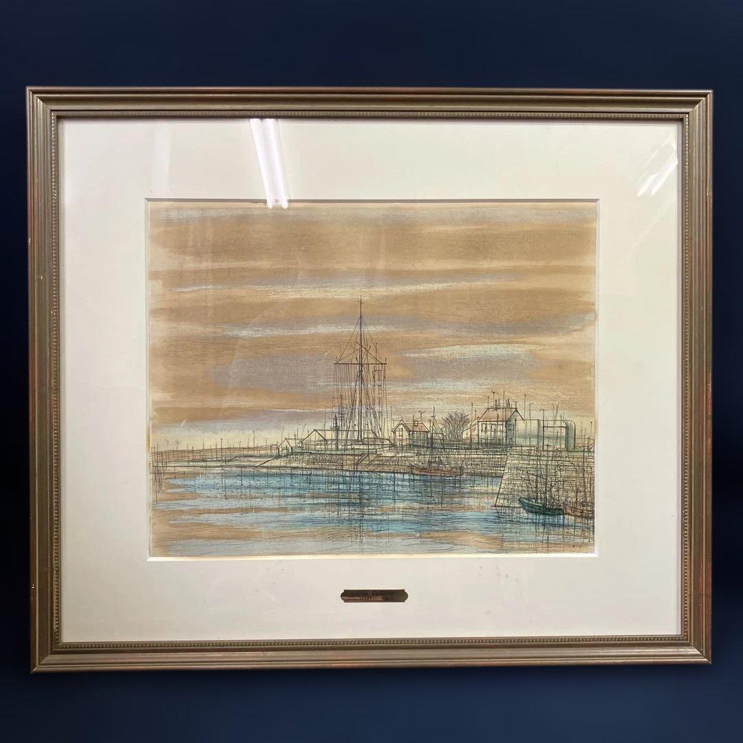 水彩　ジャン•カルズー「港風景」