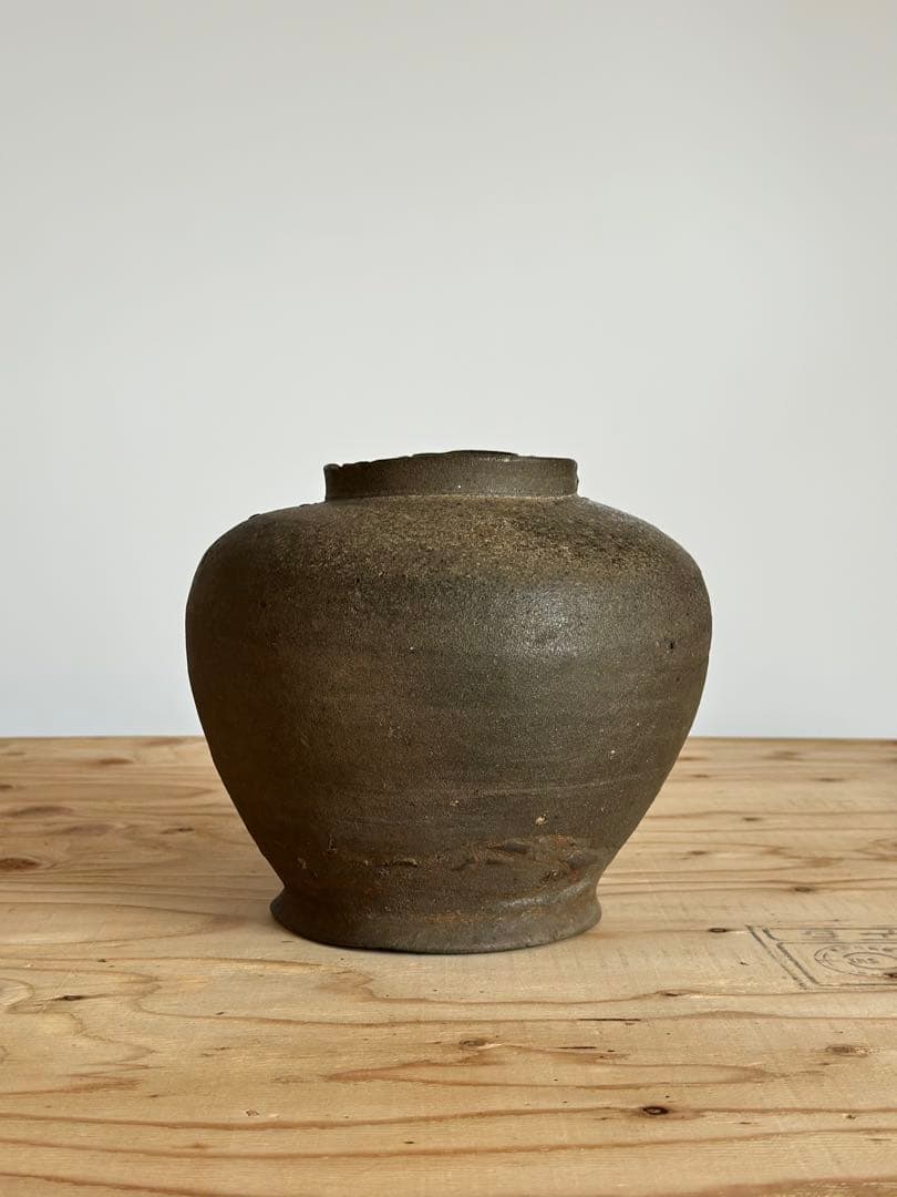 須恵器薬壺 (奈良-平安時代) 自然釉 短頸壷 猿投 古美術 骨董