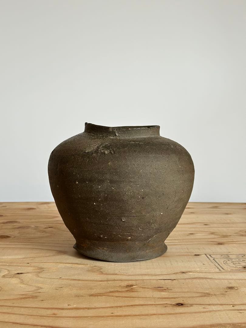 須恵器薬壺 (奈良-平安時代) 自然釉 短頸壷 猿投 古美術 骨董