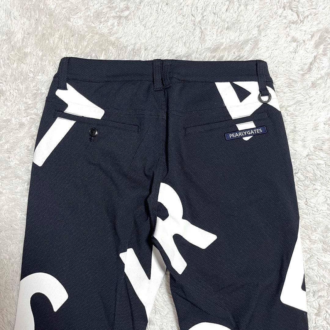 パーリーゲイツ ゴルフウェア レディース パンツ 総柄 デカロゴ Mサイズ