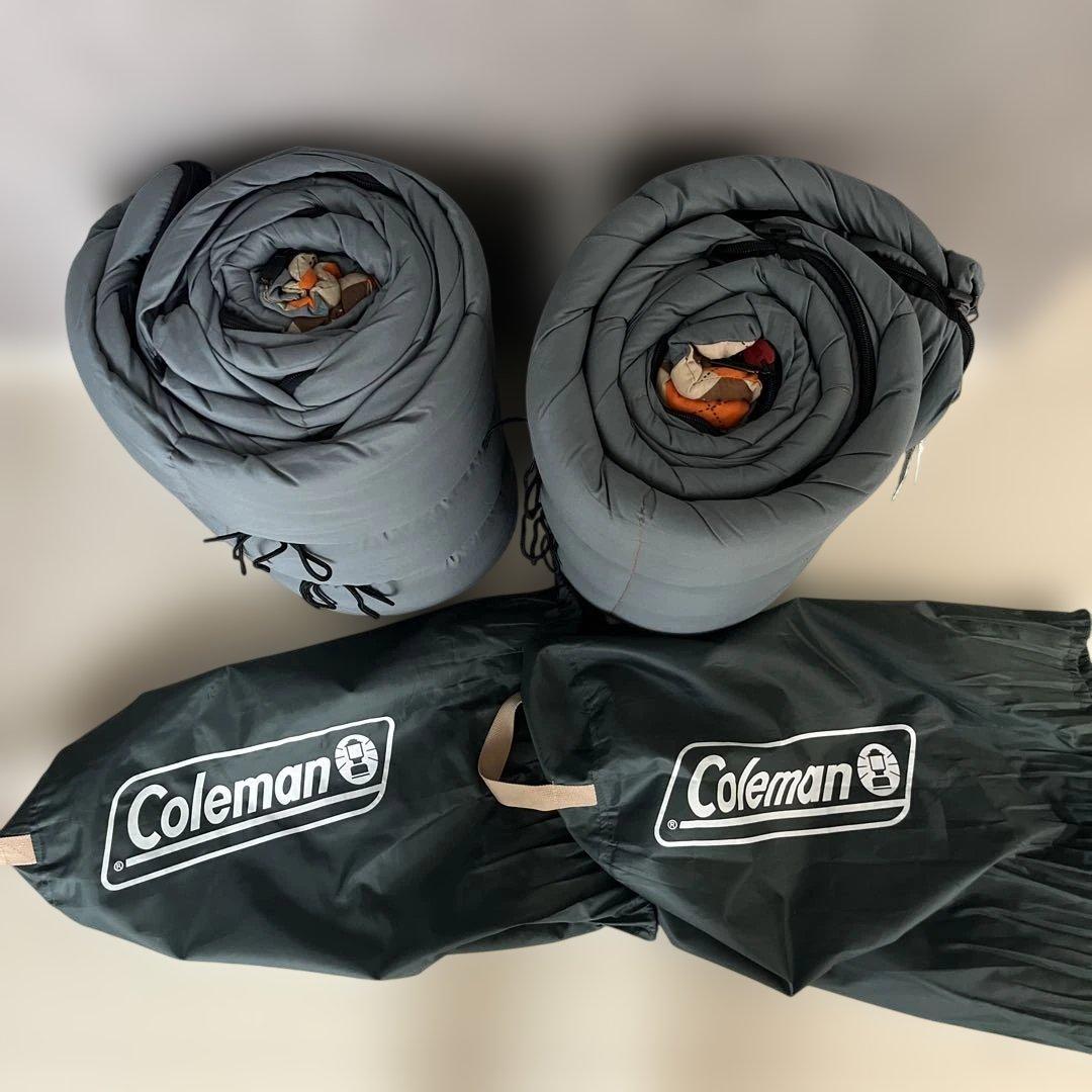 コールマン C5 シュラフ グレー/オレンジ 2個セット 寝袋 封筒型 キャンプ