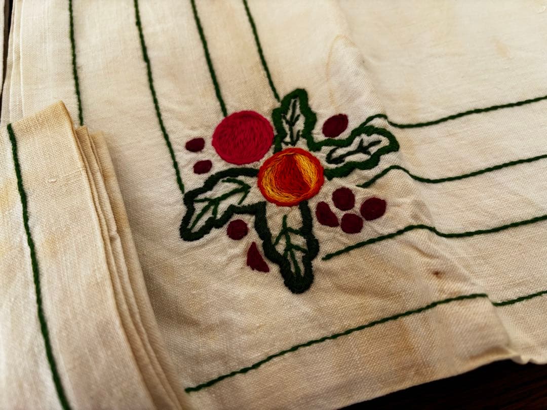 フランス　蚤の市　刺繍　ナプキン　クロス　まとめ売り