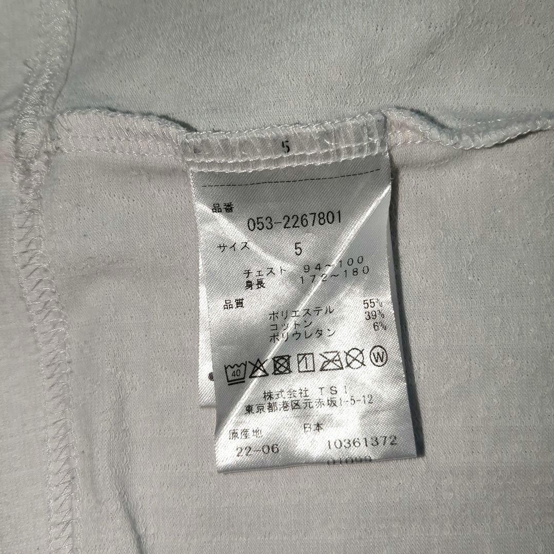 【極美品】パーリーゲイツ モックネック 半袖 シャツ ホワイト サイズ5 L相当