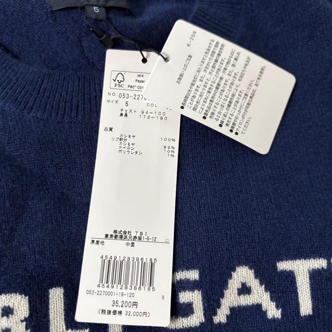 新品タグ付✨PEARLYGATES カシミヤ100% ニット サイズL ネイビー