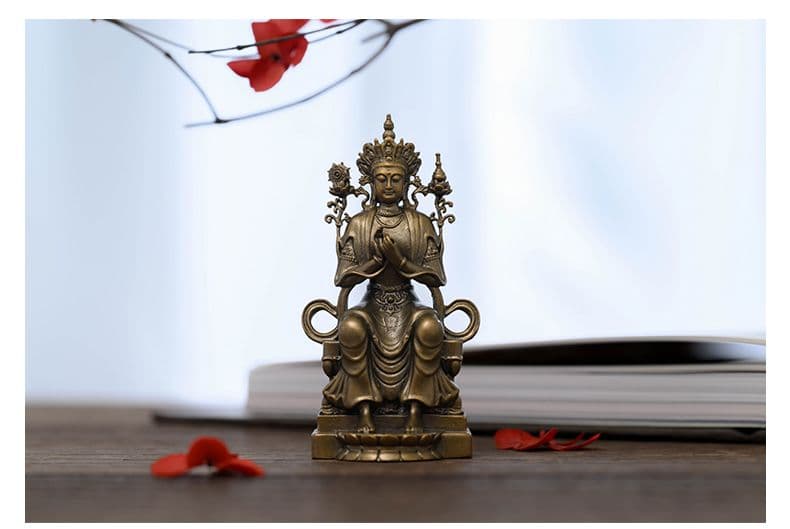 仏教美術 仏像 小仏像 天冠弥勒仏像 銅製品 鎮宅辟邪 開運風水 招財 置物