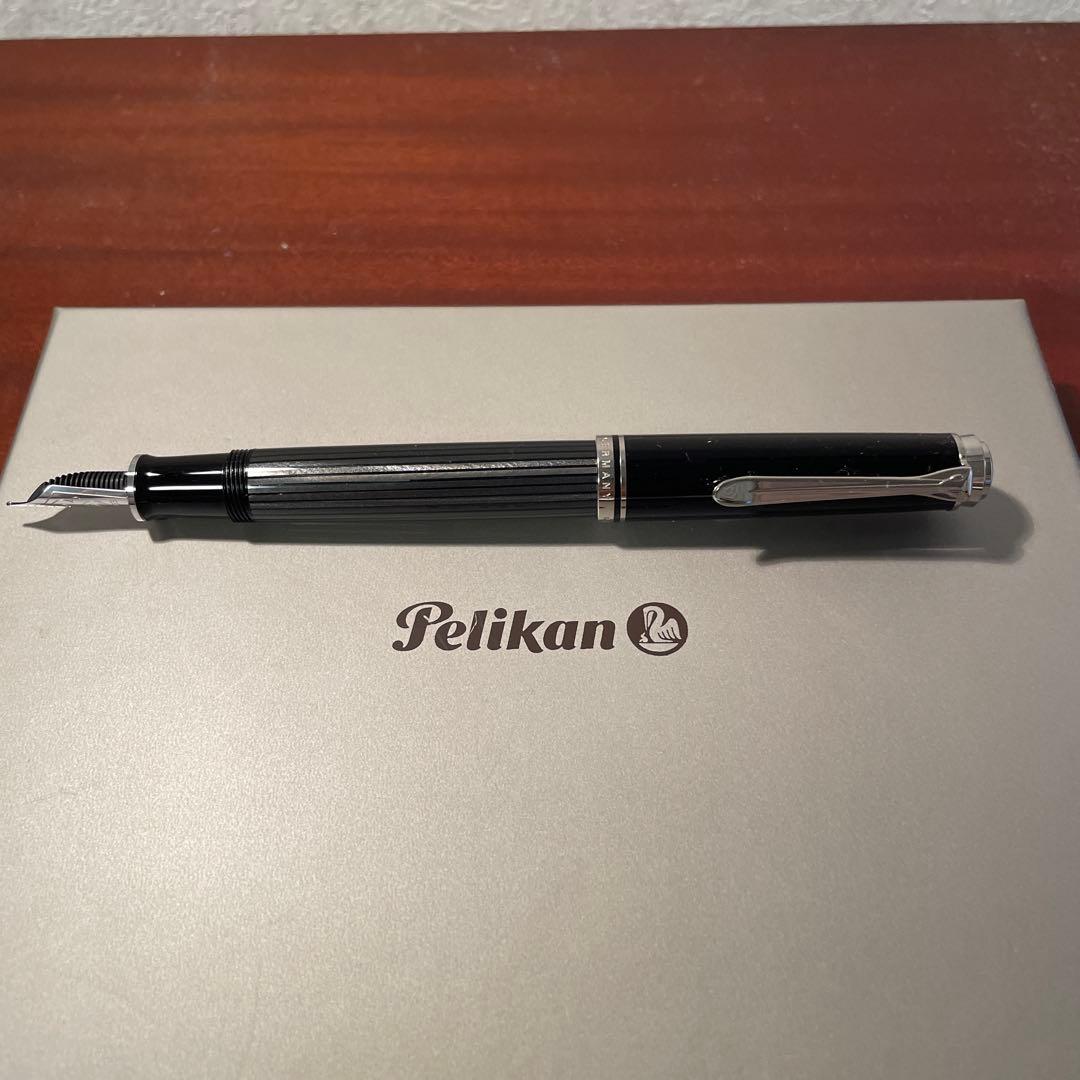ペリカン万年筆 EF 極細字 スーベレーン ブラックストライプ M605