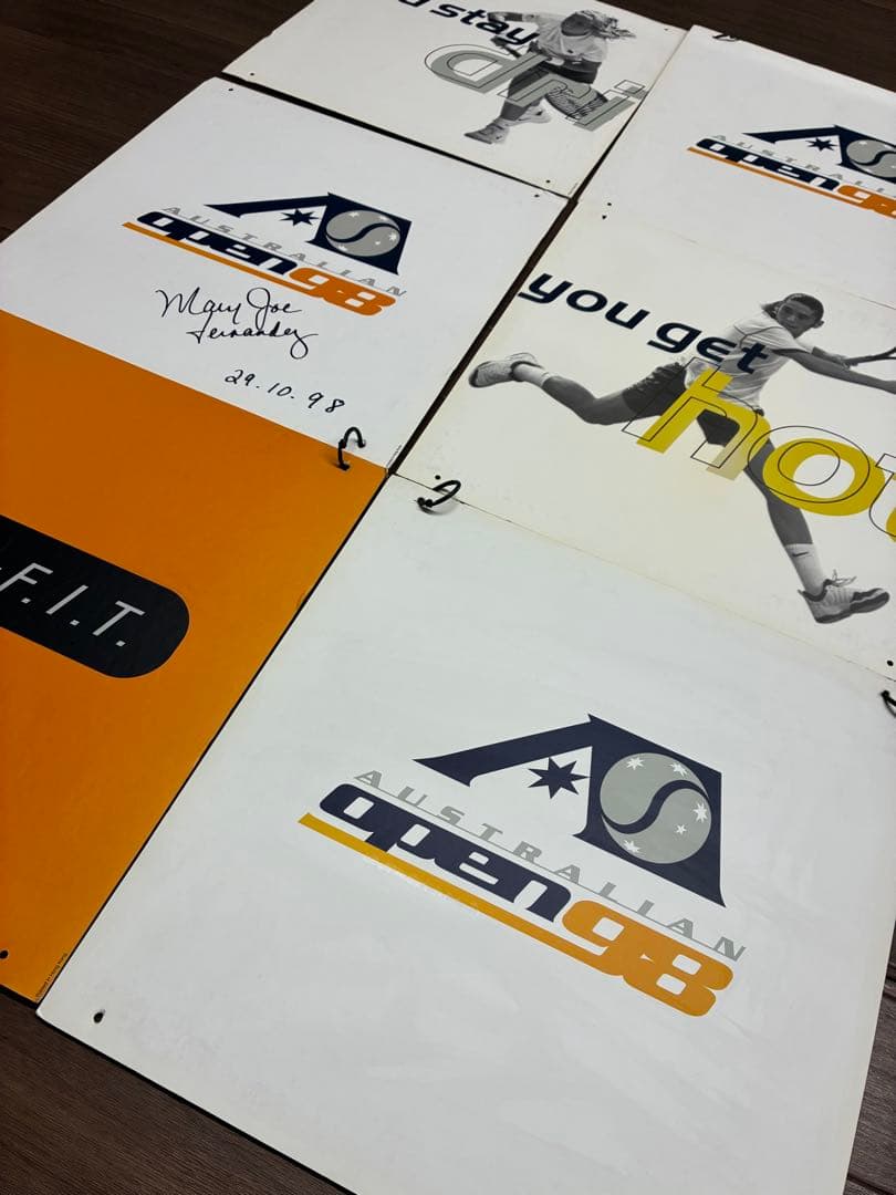 全豪オープン98パネル 6枚セット Mary Joe Fernandezサイン入