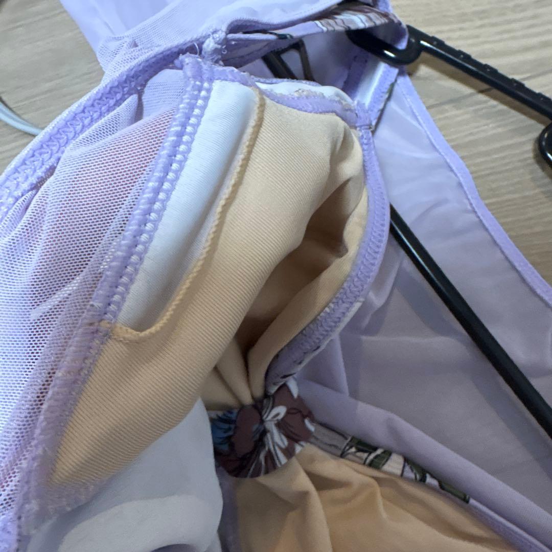 stina 花柄 長袖レオタード 薄紫色