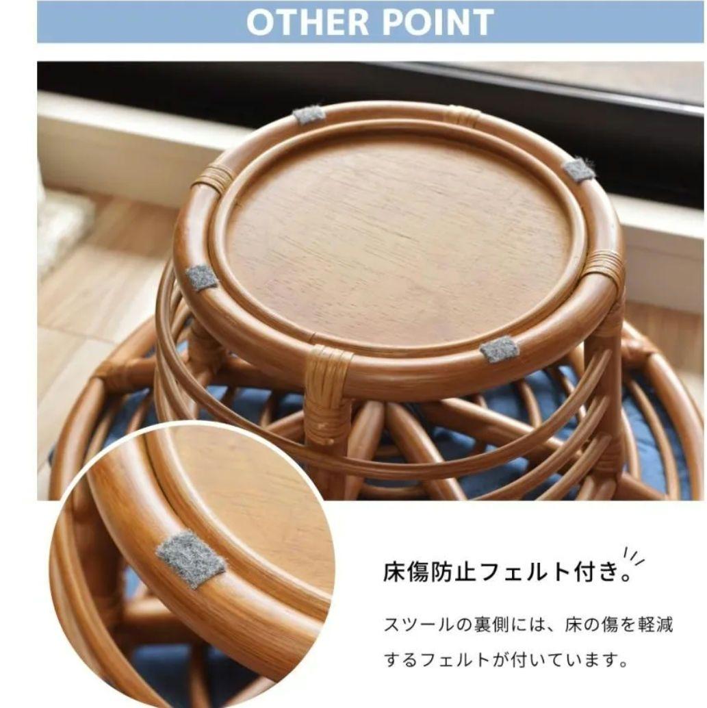 ラタン製　円形ベッド　猫　クッション付き