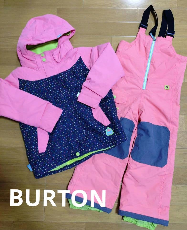 BURTON　子ども用スノーボードウェア　上下セット110cm、120cmピンク