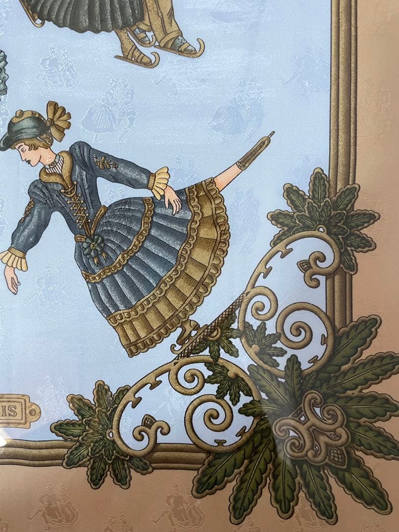 HERMESカレ90額装 Scènes de Patinageスケートの情景