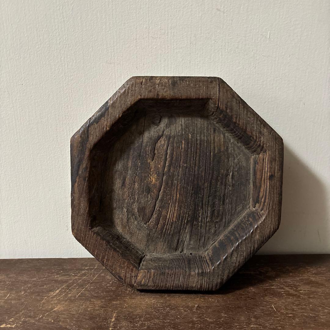 李朝木製灰皿　古民具　韓国古美術　花入　花器　和骨董　アンティーク　古道具