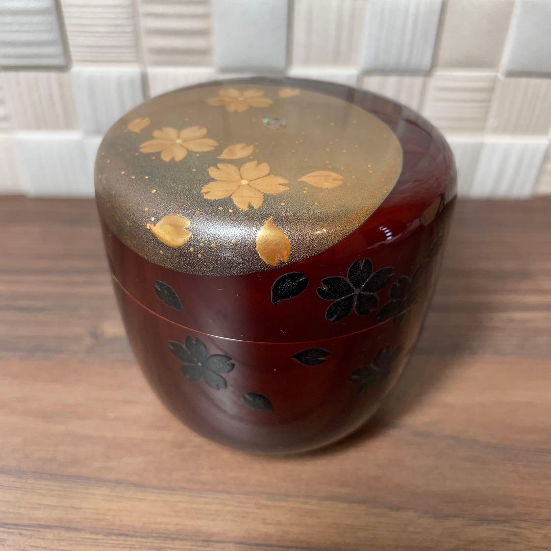 【茶道】大棗　夜桜蒔絵　吉田華正