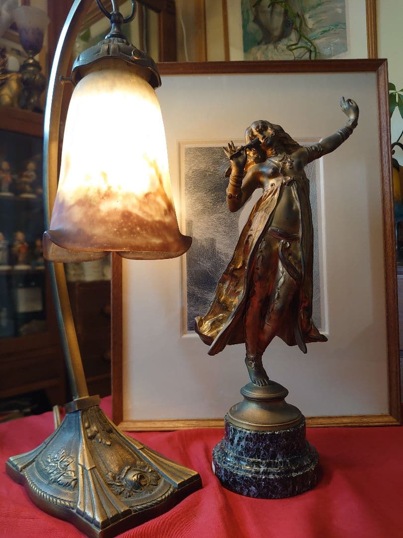 ドイツ19世紀 「Geo.Wagner」フランスアール・デコ　ダンサーブロンズ像