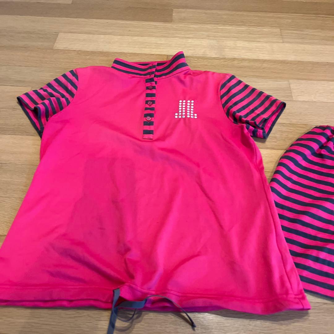 ランバン　スポール　ピンクストライプ ポロシャツとスカートセット　LANVAN