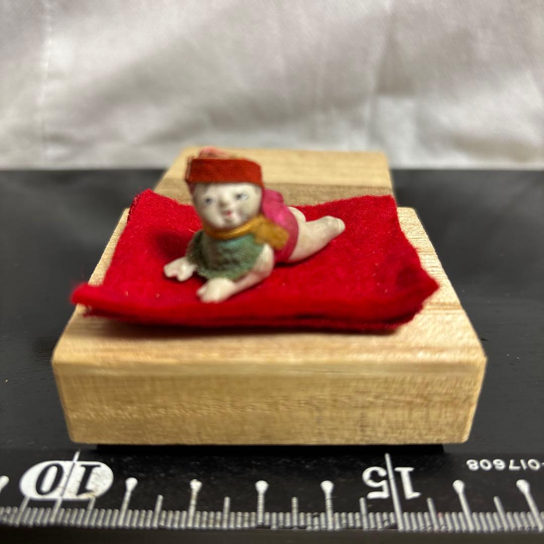 アンティーク、はいはい人形、童子こま犬、達磨ガラスケース大正昭和初期まとめて