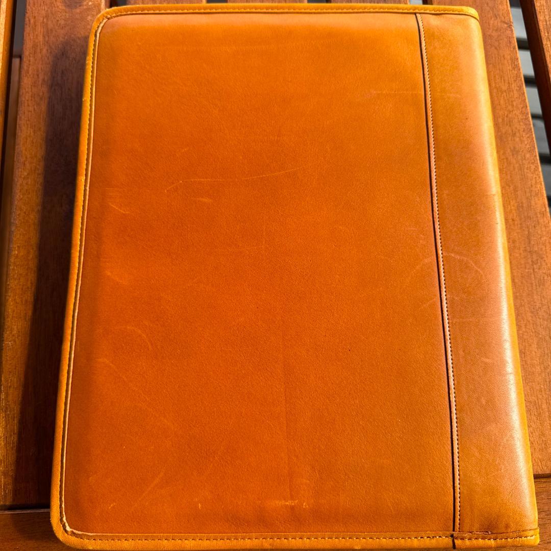 新品未使用、自宅保管COACH A4版　レザー ノートパッドブラウン