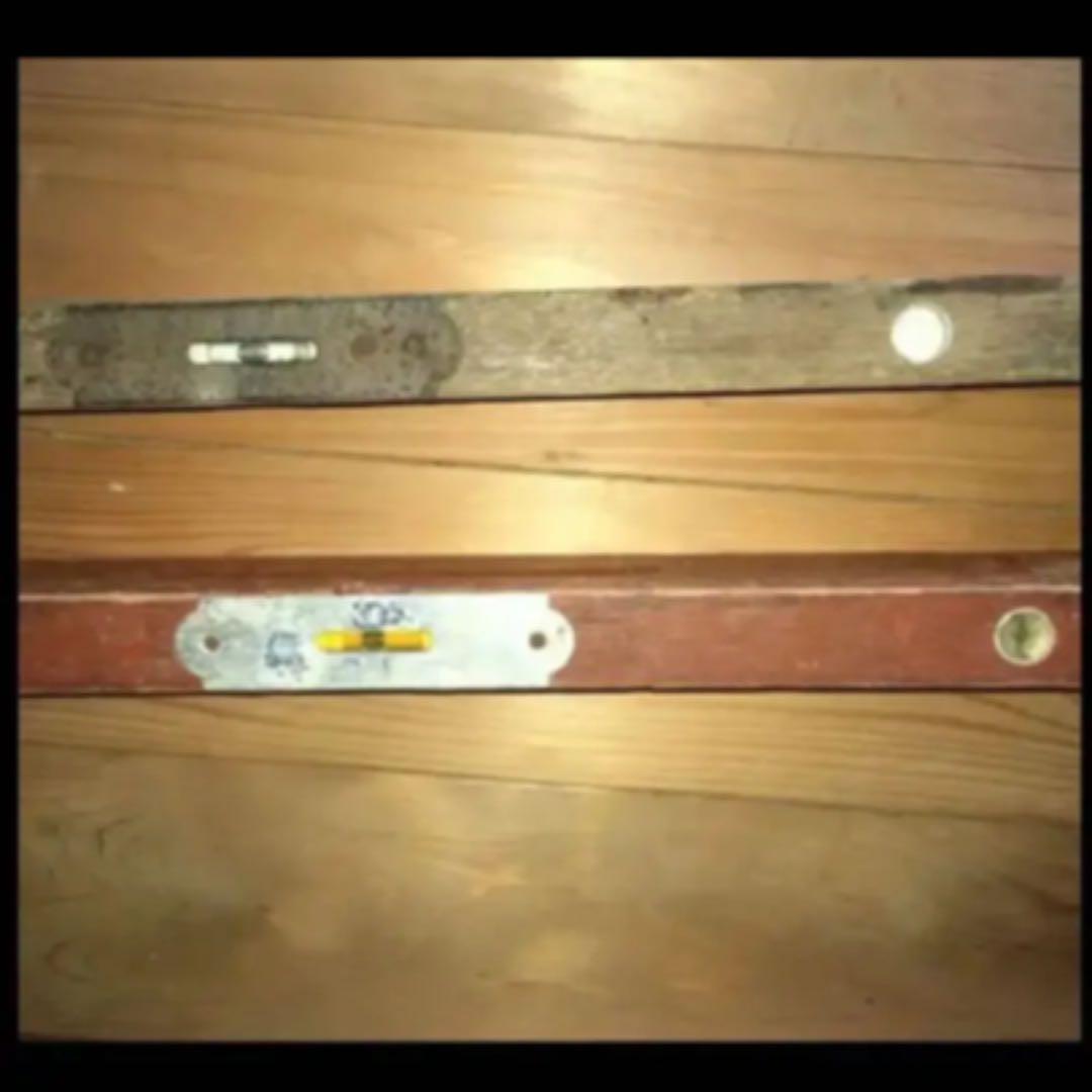 昭和レトロな木製水平器 ◆ 2台セット