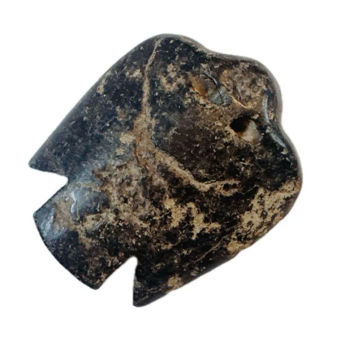 新石器時代　根付け　置物　彫刻　紅山文化　美品　希少　ブラック系　天然石　1点物