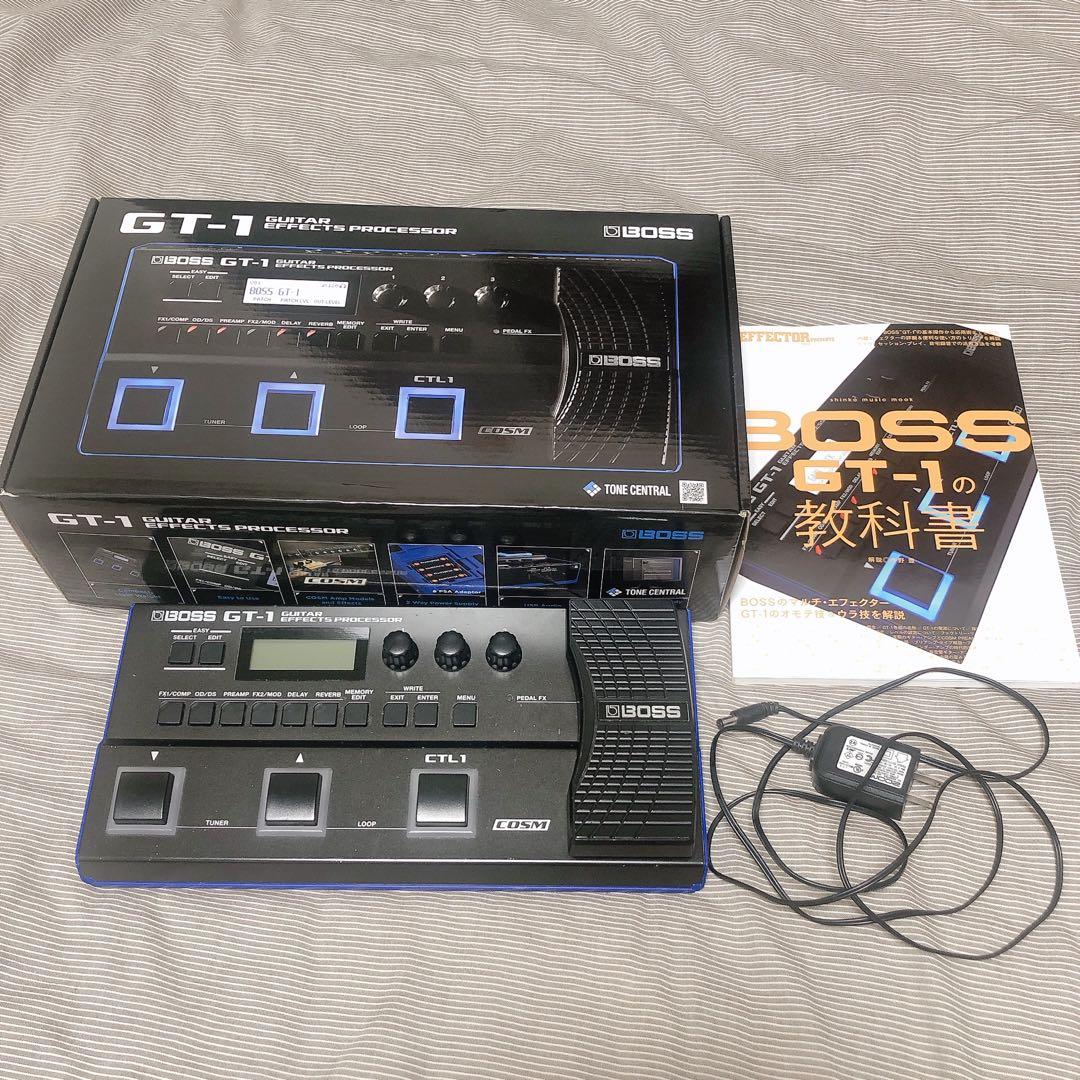 BOSS マルチエフェクター GT-1 教科書、9Vアダプタ付き