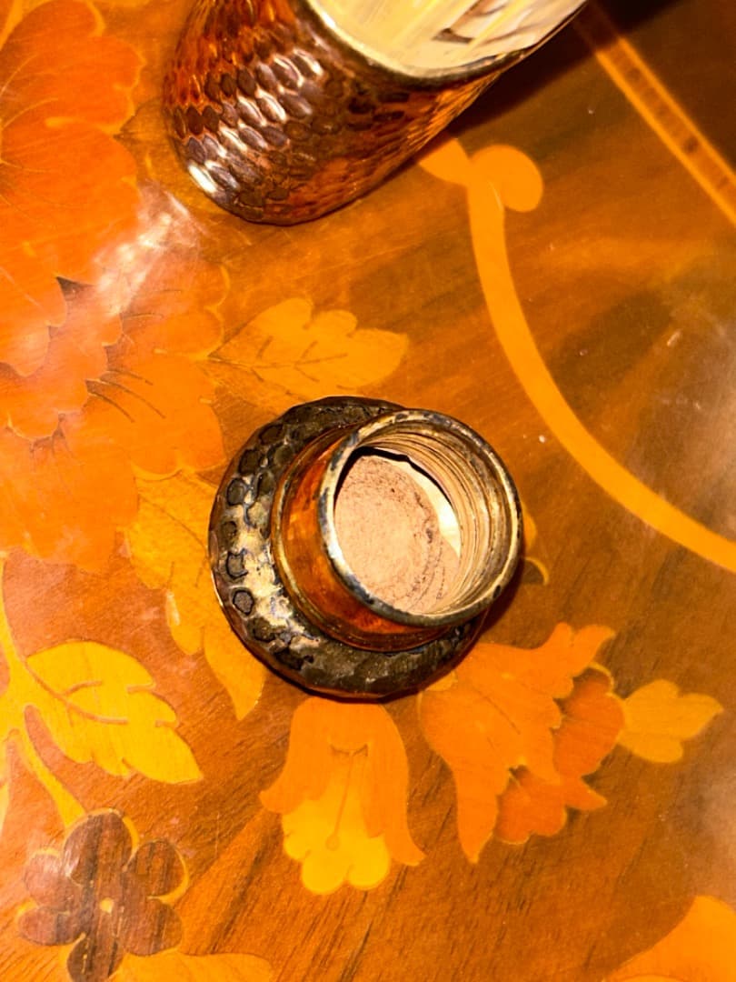 アンティークシルバーフラスク　ヒップフラスク　非常に高額品　　金コーティング