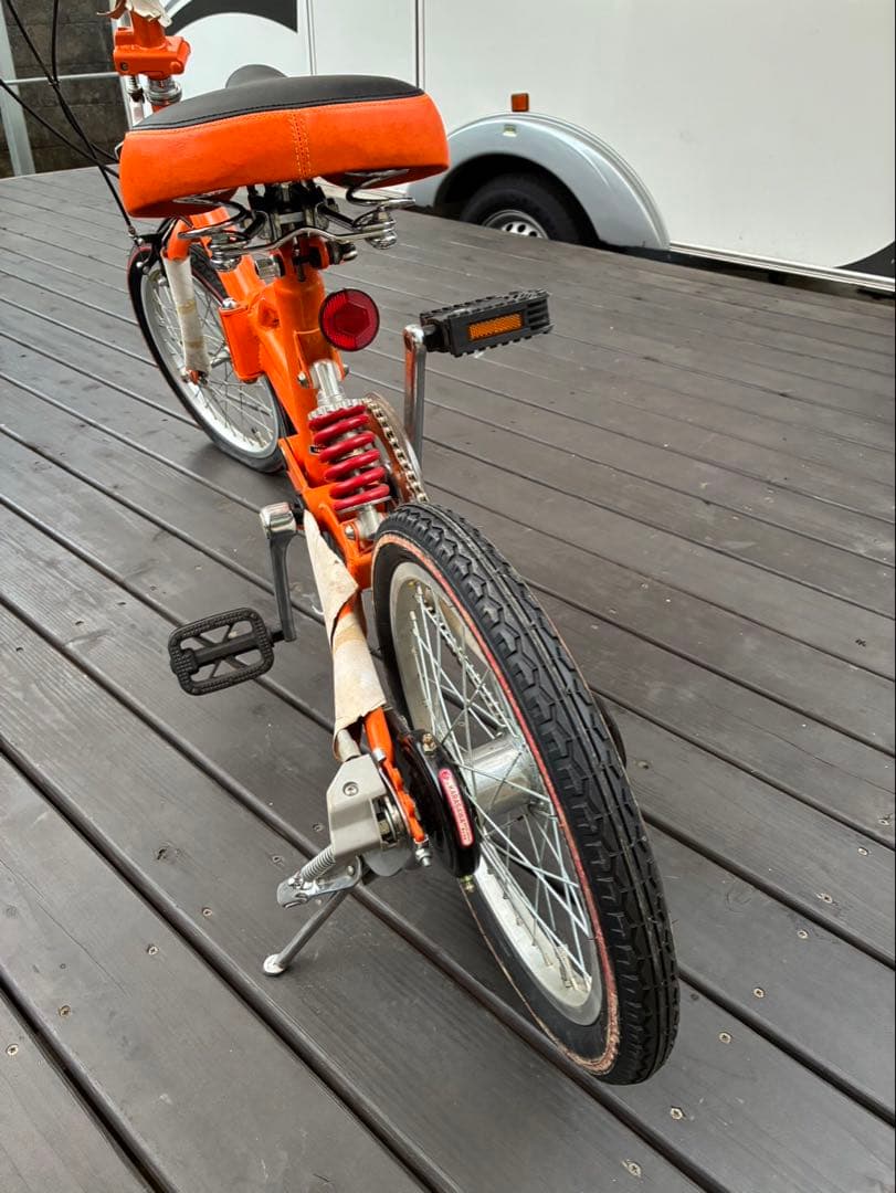 Yanase ヤナセ　新品未使用　オレンジ 折りたたみ自転車 サスペンション付き