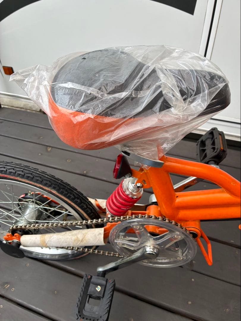 Yanase ヤナセ　新品未使用　オレンジ 折りたたみ自転車 サスペンション付き