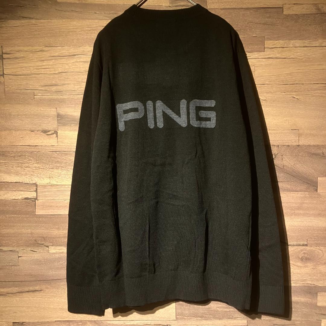 PING　ゴルフセーター　Mr.ピン/星条旗/コアブリット/サーモキャッチ　L