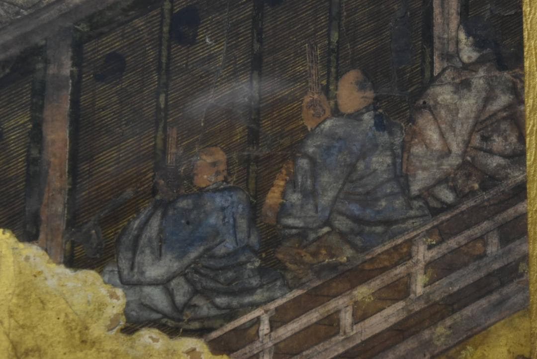 作者不詳/古画人物図/室町時代/日本画額/欄間額/掛軸/名家伝来/AA-228