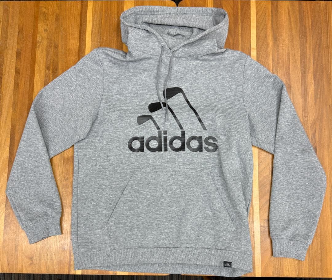 アディダスゴルフ　アイアンデザインパーカー　グレー L