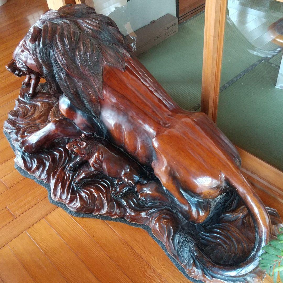 ライオン 木彫り 店舗 インテリアなど