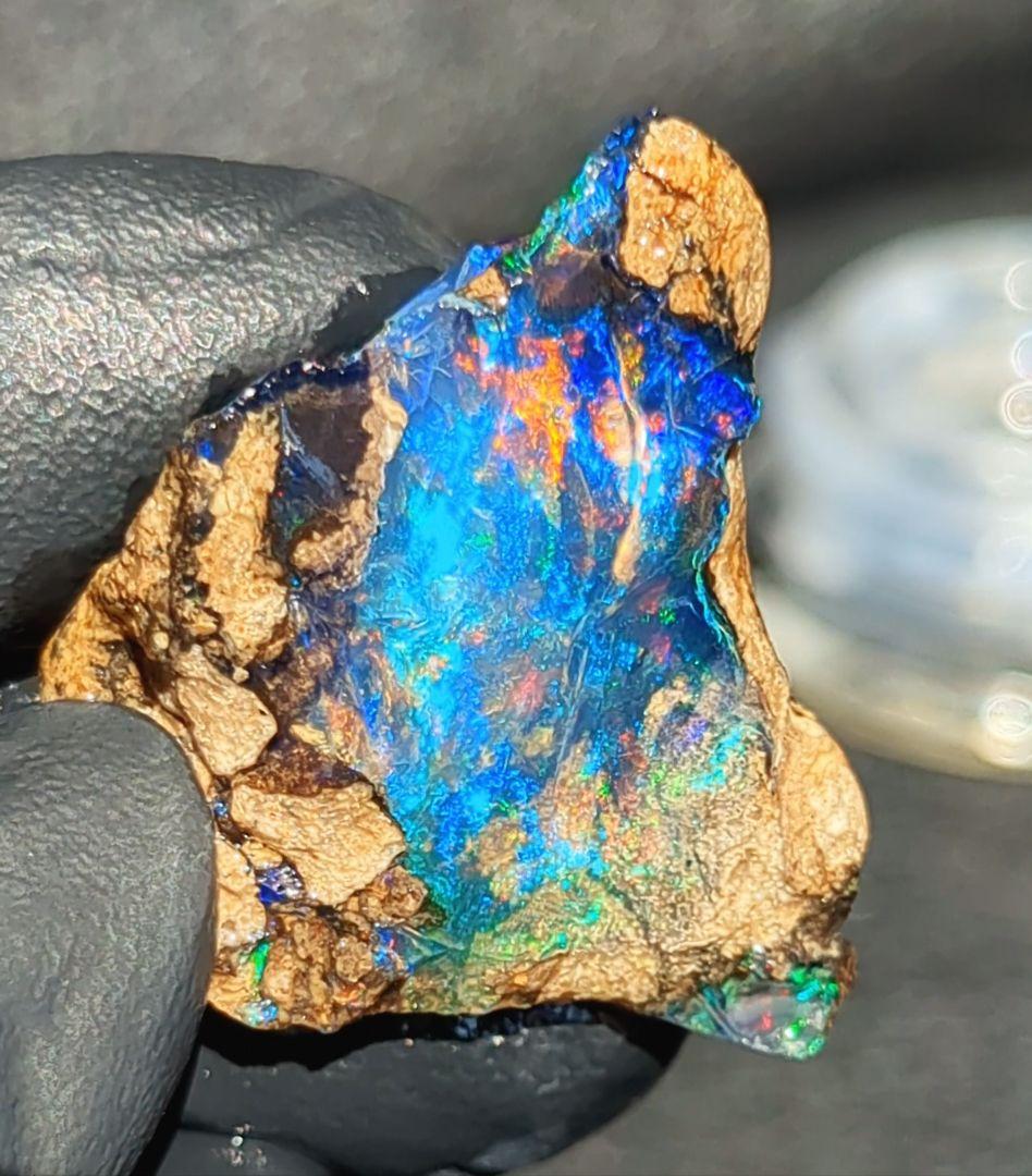 【38ct】エチオピア　オパール　原石　天然石　鉱物　標本　鉱石　ブルー