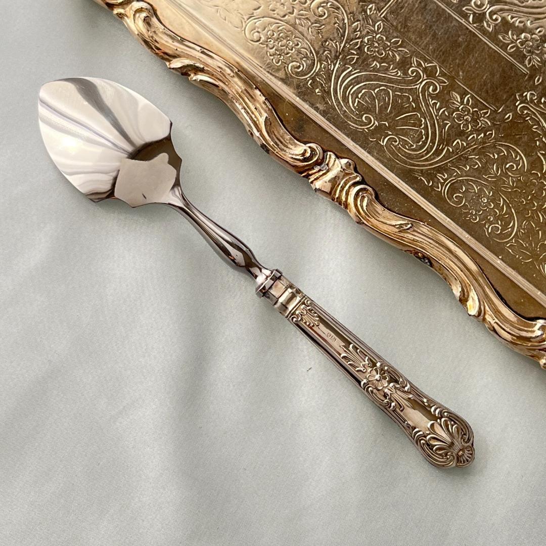 【Harrison Brothers】 【純銀ハンドル】プレザーブスプーン