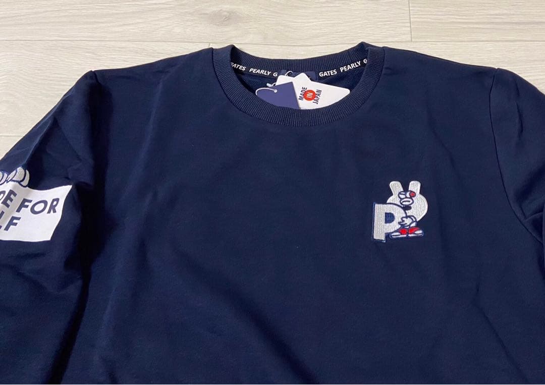 新品 正規品 パーリーゲイツ どうしちゃったPGスウェット紺 サイズ6 XL