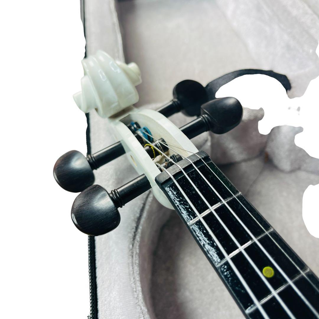 【即購入OK】ENNBOM エレキ　バイオリン ホワイト 付属品多数