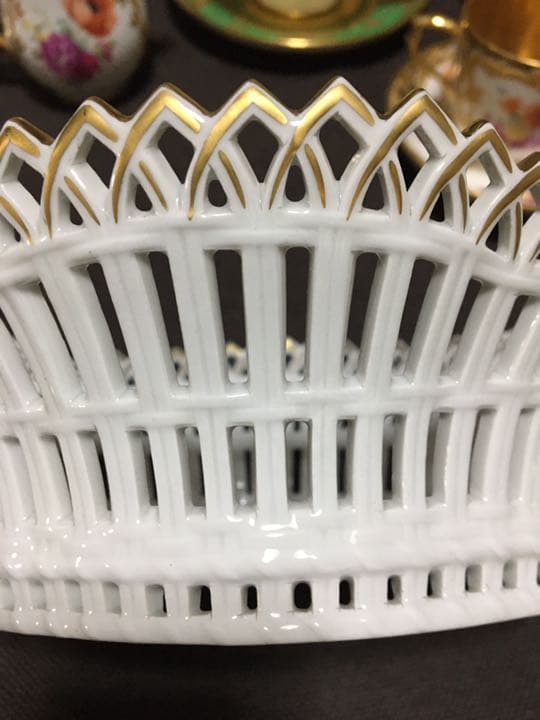 KPM パニエ　アンティーク　アフタヌーンティー　ハンドペイント