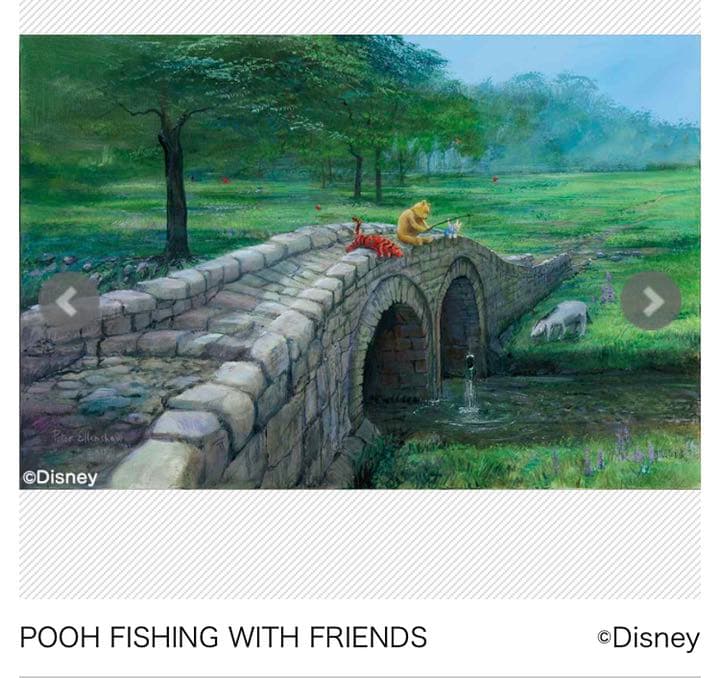 ピーター・エレンショー　絵画　Pooh Fishing with Friends