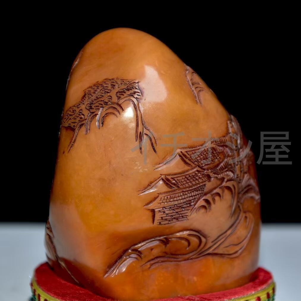 中国古美術 名家倉石銘 寿山芙蓉石彫 置物 共箱 極細工 古擺件 骨董品 時代物