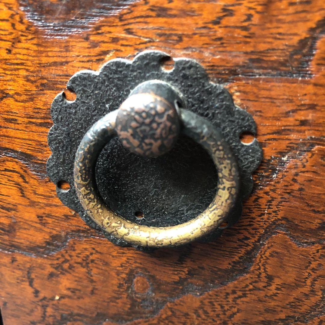 R★書道　机　ミニ箪笥　骨董　アンティーク①扉