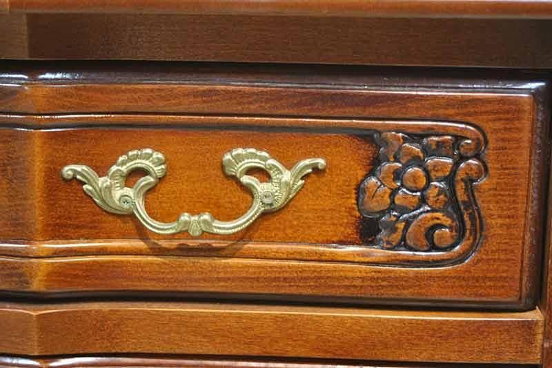 イタリア チェスト 5段 ネコ脚 彫刻 クラシック アンティーク 240