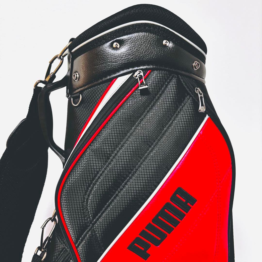 【美品】PUMA プーマ 軽量 キャディバック 赤/黒