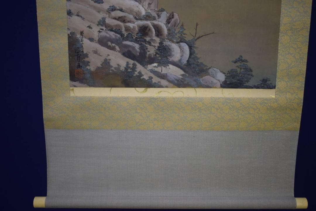 複製/池田遙邨/瀬戸内海之風景/工芸/桐題箱付/布袋屋掛軸HI-556