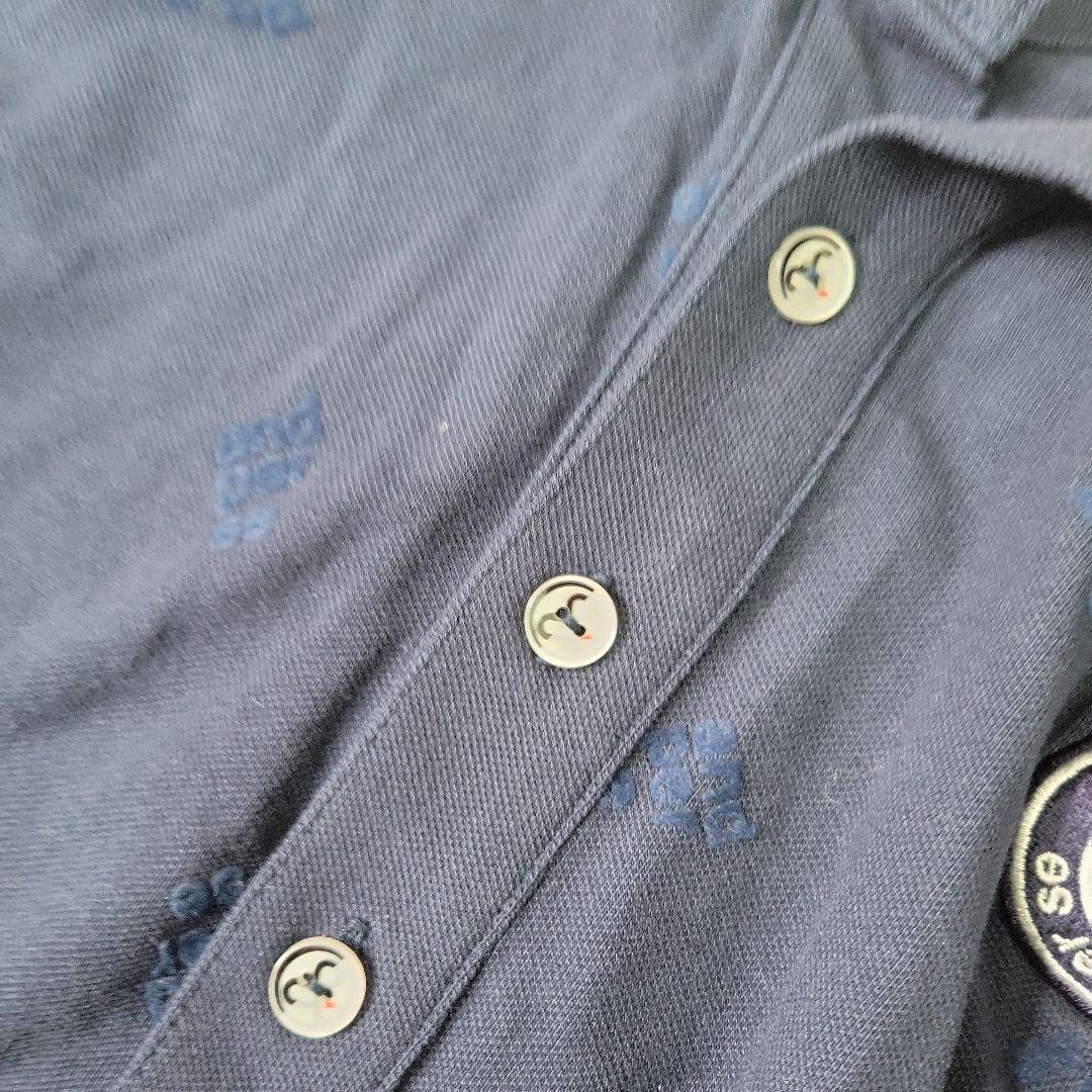 美品　and per se ネイビー 長袖ポロシャツ　LL　メンズ