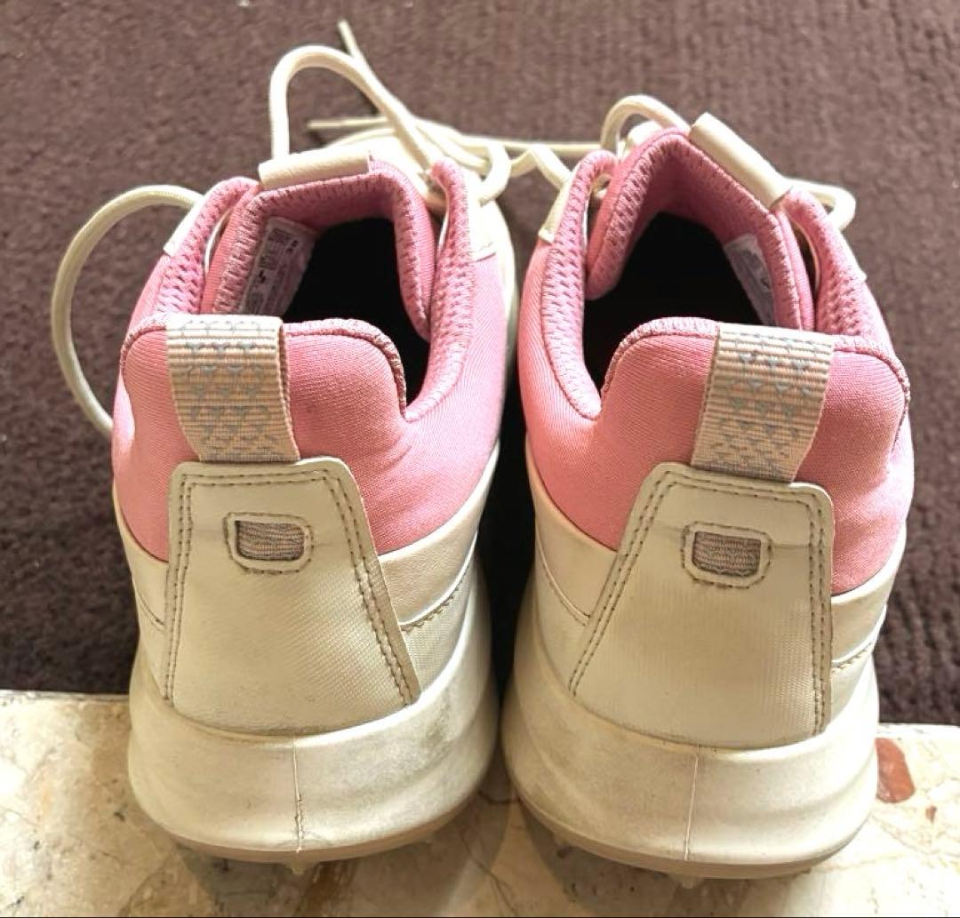 ecco レディースゴルフシューズ　クリーム/ピンク