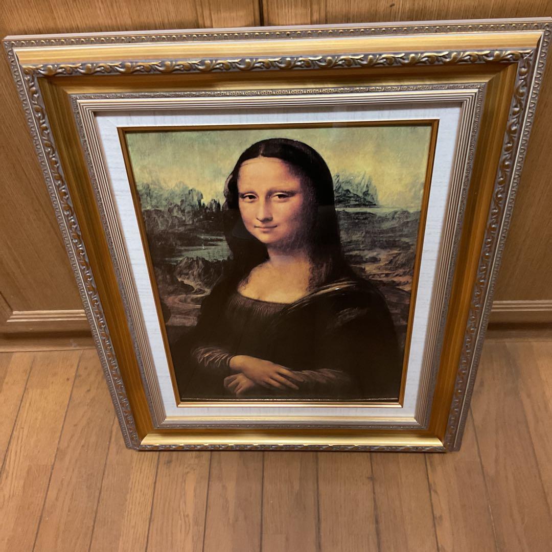 油彩画　レオナルド・ダビンチ 【　モナリザの微笑　】　模写　額装仕立て