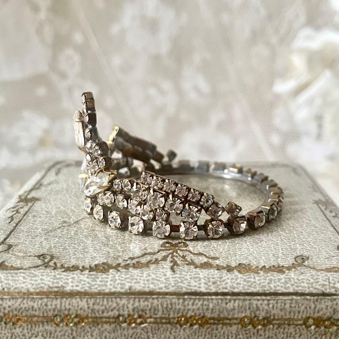 チェコガラスドールティアラB ラインストーン　フランスアンティークヴィンテージ