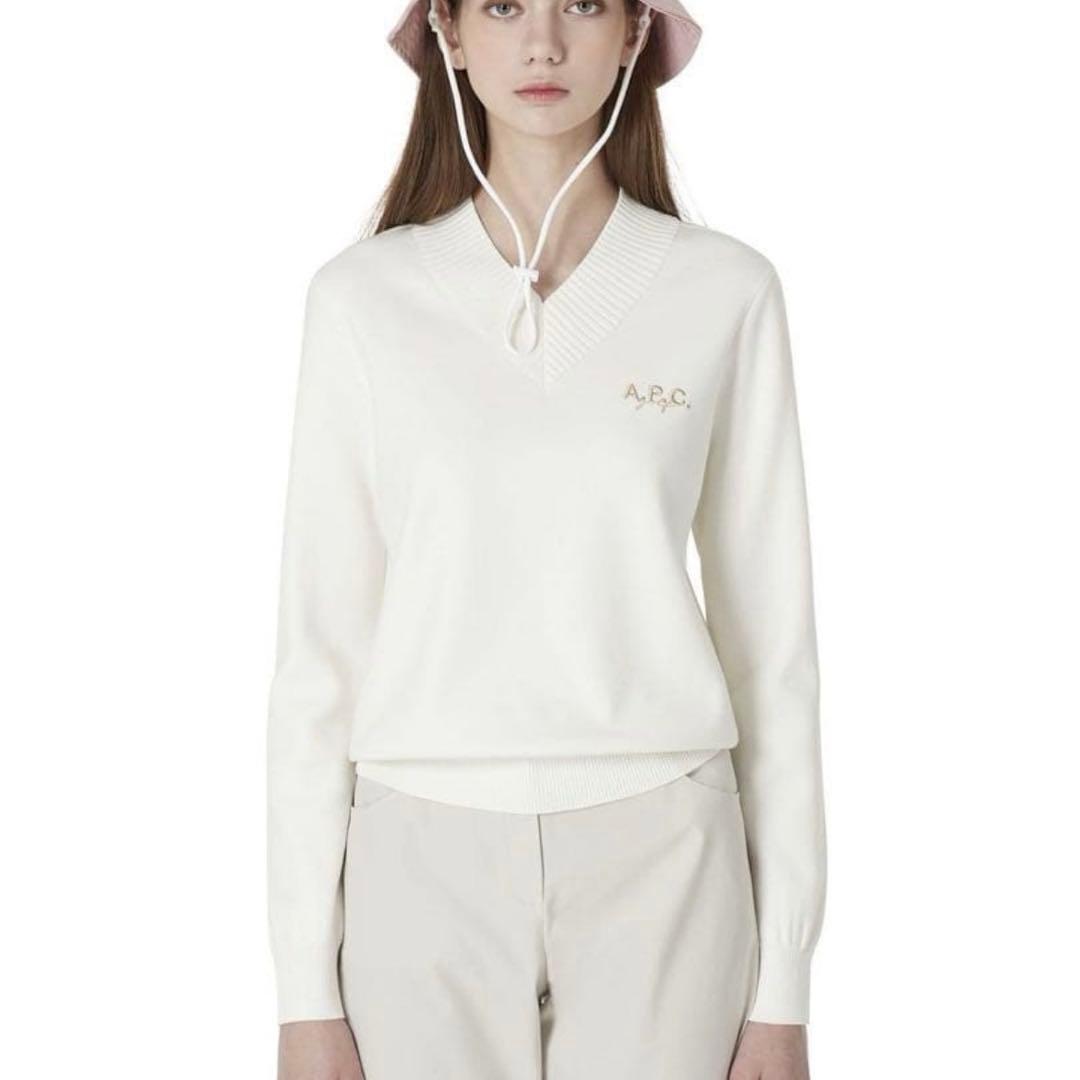 即発送！お値下げ歓迎♡ A.P.C. ホワイト Vネックセーター