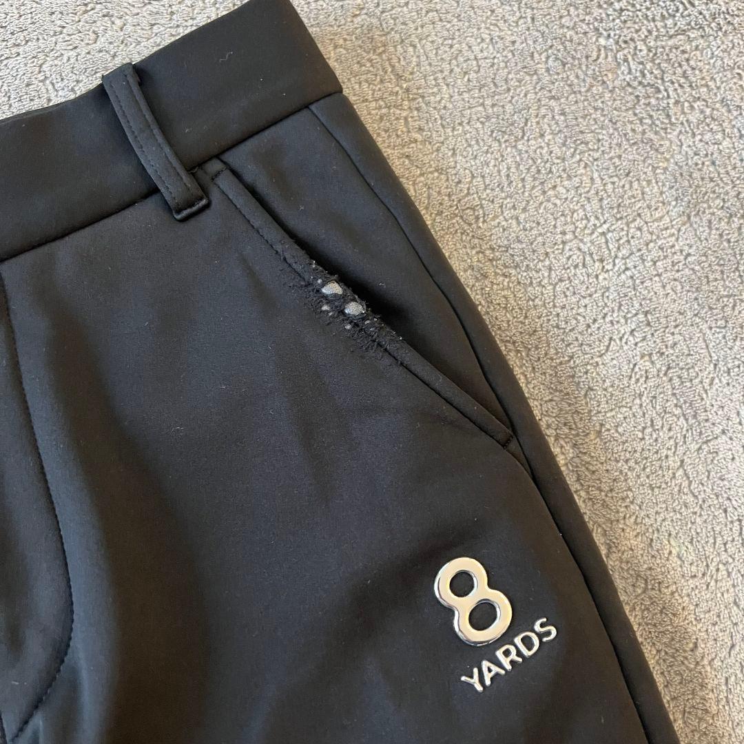 8YARDS ハチヤーズ　裏起毛　蓄熱　ゴルフパンツ　レディース　黒　XS ロゴ
